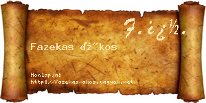 Fazekas Ákos névjegykártya